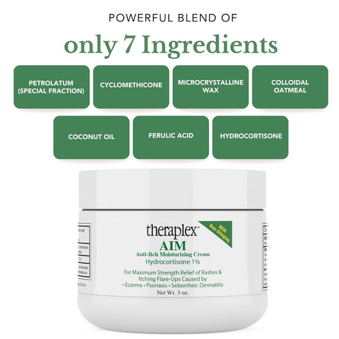 Theraplex AIM - Anti-Itch Moisturizing Cream (3 oz) - Non-stinging, Relieves Itching, Rashes, Flare Ups