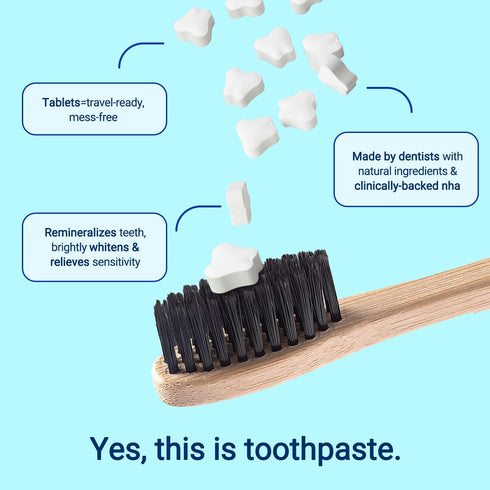 MySmile Toothpaste Tablets - Organic Coconut Oil Travel Mouthwash, Nano Hydroxyapatite, Fluoride Free Remineralize &