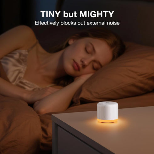 Light,15 LEICEX Portable Sound Machine,Travel Sound Machine with Non-Looping Sound Timer and Memory Play, Mini White