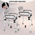 SeatYuPro Commode Adjustable Medical Bedside Chair with Padded Backrest, Drop Arm Support, Height Adjustable White