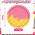 HSPAIDYP 50 Plates,7" Pcs Ice Cream Party Supplies Ice Cream Paper Ice Cream Dessert Plates Sweet One Popsicle Plates