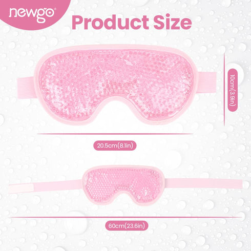 NEWGO Cold Eye Mask, Reusable Gel Eye Mask for Dry Eyes, Eye Ice Pack for Dark Circles, Migraines, Skin Care
