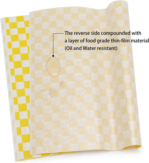EUSOAR Serving Basket Liners, 11" x 10" Dry Wax Paper Deli Paper, 200pcs for Food Basket Liner