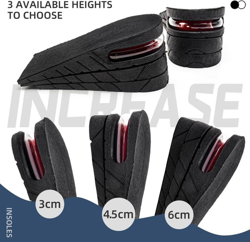 Height Increase Insole, 3-Layer Air Cushion Heel Insert Lift Shoes Insole for Men and Women