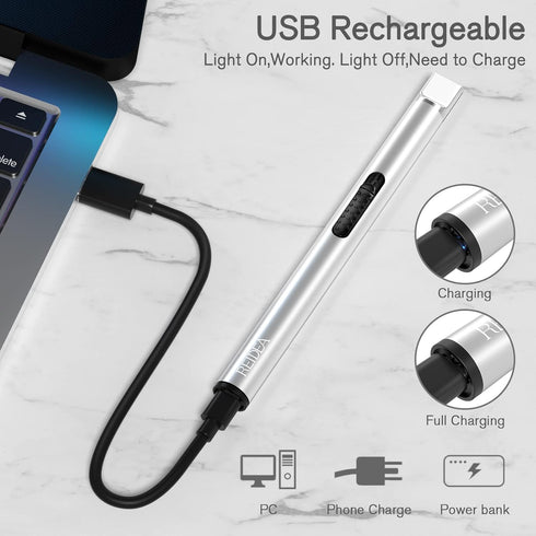 REIDEA Candle Lighter - Electric Arc Lighter with Safe Protector Button, USB Rechargeable for Camping