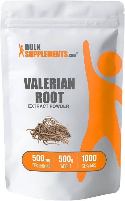 BulkSupplements.com Valerian Root Extract Powder - 500mg per Serving, Gluten Free, 500g (1.1 lbs)