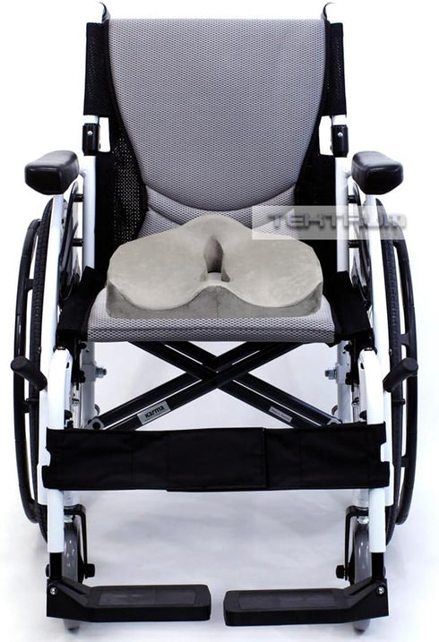 Tailbone, (TD-C-16-GREY) Tektrum Orthopedic Memory Foam Seat Cushion for Back Pain, Sciatica, Coccyx, Spinal Alignment