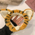 2Pcs Lovely Tiger Print Headbands Soft Plush Washing Face Facial Mask Skincare Makeup Hair Bands Elastic Spa Shower Yoga Sports Headband Headwraps Hair Accessories for Women and Girls