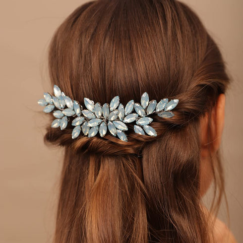 Women Dainty Simple Full Rhinestones Bride Wedding Hair Comb Luxurious Shiny Bridal Side Hair Accessories
