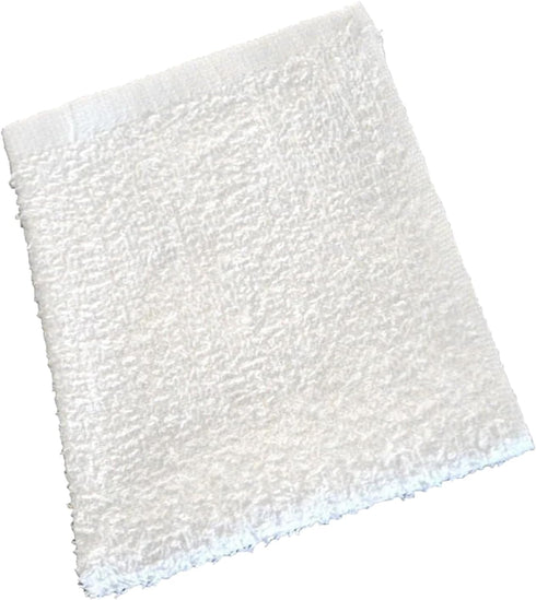 60 Count Pure White Terry Wash Cloth, 12 x 12 Inches, Ideal for Home, Auto, Kitchen, Commercial Grade Rags