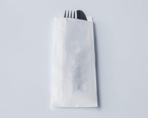 100 Pack 100% White Kraft Paper Bags, 2.75 x 10 inches White Plain Bag for Kitchen Cutlery Utensils Holder