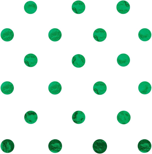 Jillson Roberts Hot Stamped Tissue Available in 5 Colors, Metallic Green Dots, 24-Sheet Count