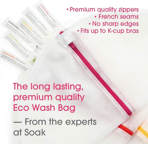 SoakBox Eco Wash Bag Set & Soak Laundry Soap, 90 mL Eco-Friendly Soap & 16 Inch 100% Recycled RPET Bag (Yuzu)