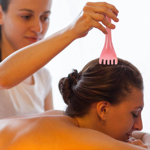 NOLITOY 2pcs Scalp Gusha Comb, Head Massage Tool for Back Muscle Relaxation, Pink Head Scratcher SPA