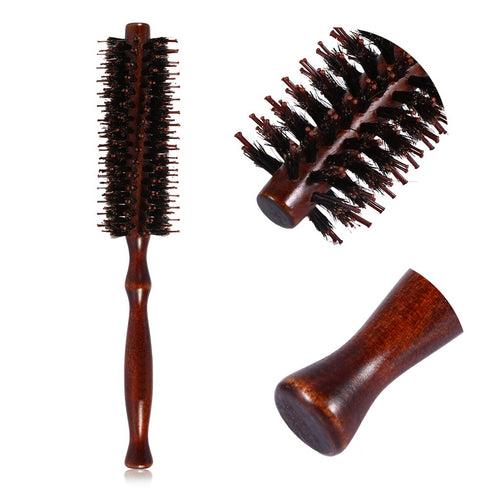 Round Brush - Antistatic Curling Hair Care Comb, Wooden Handle for Professional or Personal Use.