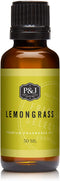 P&J Fragrance Oil Lemongrass 30ml - Fresh Scent for Candle Scents, Soap Making, Diffuser Oil
