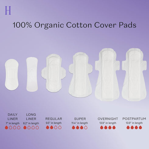 The Honey Pot Company Herbal Panty Liners for Women, Long Liners Infused with Essential Oils, Organic Cotton Cover - 30