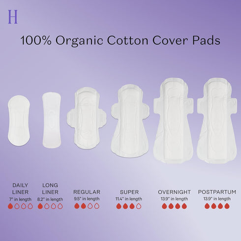 The Honey Pot Company Herbal Pads for Women, 48 ct Overnight Pads w/Wings, Organic Cotton Cover & Essential Oils