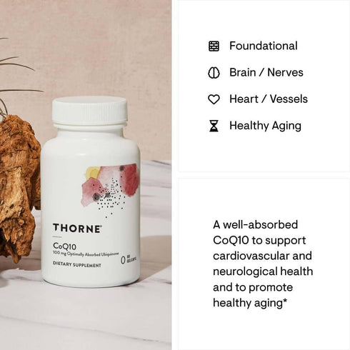 THORNE CoQ10 (Formerly Q-Best 100) - 100mg Ubiquinone Dietary Supplement for Heart Health, 60 Gelcaps