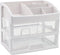 Toguma Cosmetic Storage Box, 3 Drawers and 1 Tray Makeup Organizer for Bathroom Dressing Table (White)