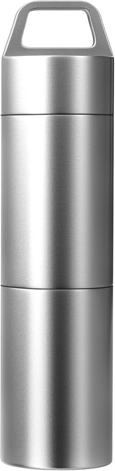 Small Pill Case, Portable Metal Pill Holder Keychain Waterproof Pill Box Container Mini Stainless Steel Organizer for
