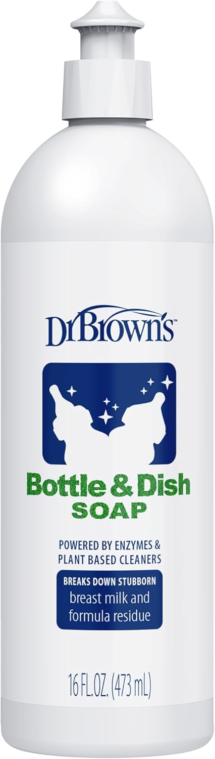 Dr. Brown's Bottle & Dish Soap, Fragrance-Free, 16 fl oz, Plant-Derived