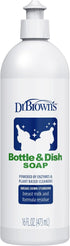 Dr. Brown's Bottle & Dish Soap, Fragrance-Free, 16 fl oz, Plant-Derived