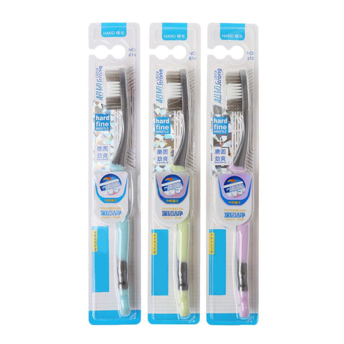 WOEIFGV 1pc Super Hard Bristles Tooth Brush For Adults Remove Coffee