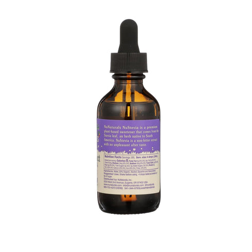 NuNaturals Clear Extract Stevia, Plant-Based Sweetener, Unflavored, 2oz Glass Bottle