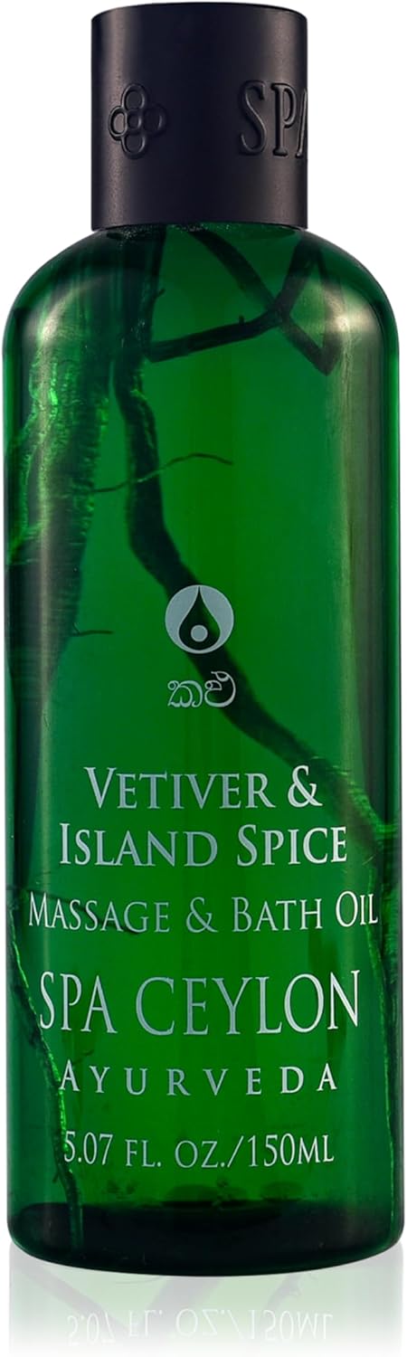 SPA CEYLON VETIVER & ISLAND SPICE Massage & Bath Oil | Ultimate Relaxation | Professional Massage oil | Body oil massage | oil for massage therapy | natural massage oil