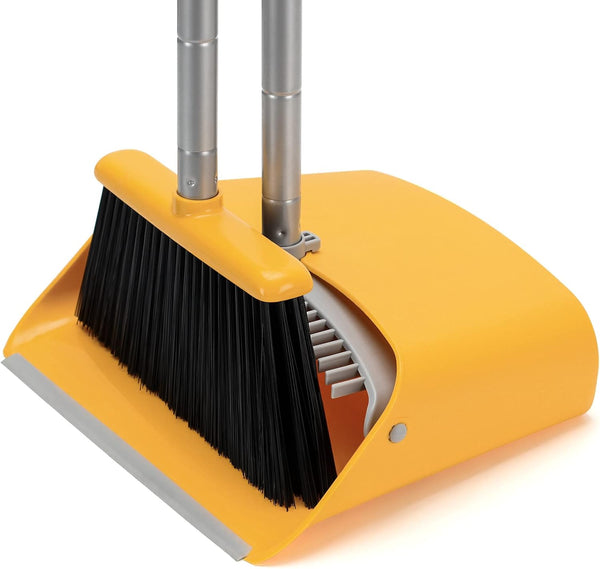 TreeLen Stand Up Broom and Dustpan Set for Home Cleaning, Efficient Cleaning Tools
