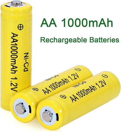12 Counts 1.2V NI-CD AA 1000mAh Outdoor Solar Rechargeable Batteries for Landscape Lights