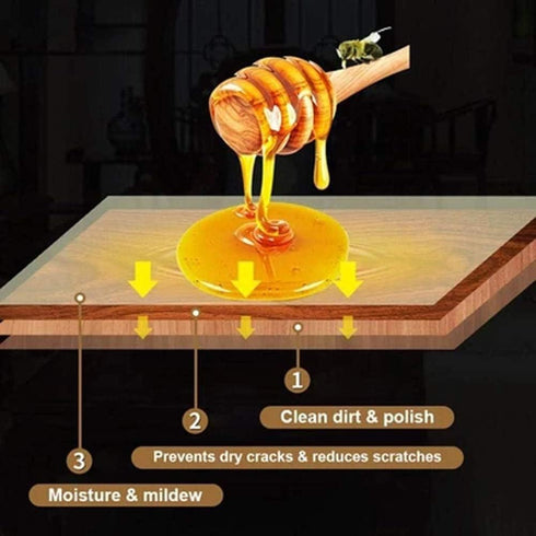 Wood Seasoning Beewax Polish for Wood & Furniture, Metal & Leather, Complete Solution for Furniture Care and Home