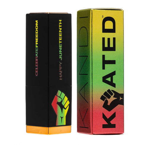 Kandi Koated Commemorative Juneteenth Lipstick - Special Edition Creamy Matte Lipstick Burruss | Creamy Texture, Rich Color, Paraben-Free, Cruelty-Free | Luxury Packaging | Beauty & Makeup