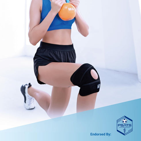 LP SUPPORT 788CA Knee Support Brace Open Patella Adjustable Hook and Loop for Running, Biking, Aerobics, Fitness
