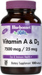 Bluebonnet Nutrition Vitamin A & D3 25,000 IU/1,000 IU from Cold Water Fish Oil, 100 Softgel/Servings, Immune Function
