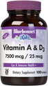 Bluebonnet Nutrition Vitamin A & D3 25,000 IU/1,000 IU from Cold Water Fish Oil, 100 Softgel/Servings, Immune Function