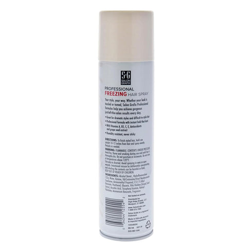Salon Grafix Freezing Hair Spray Mega Hold - Quick-Drying Hairspray for Women and Men - Volumizing Hair Spray - Professional Quality Results - 10 oz