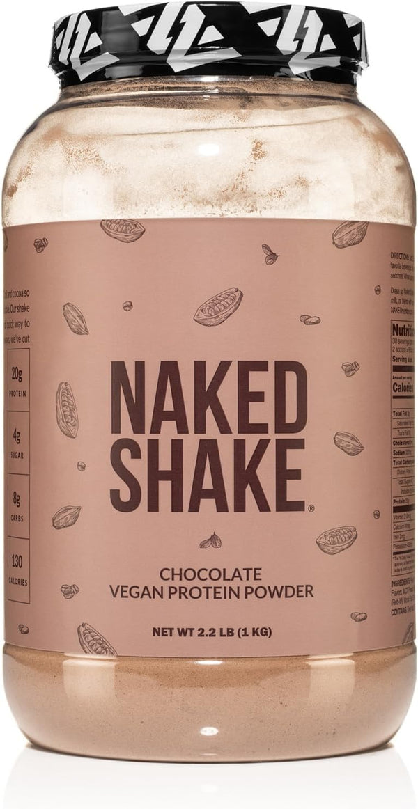 Naked Shake - Chocolate Plant Based Protein Powder with MCT Oil, Gluten-Free, 30 Servings