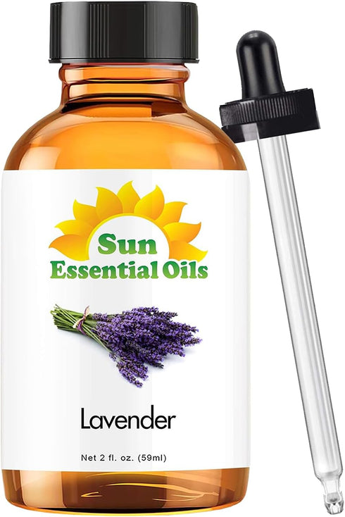Sun Essential Oil, Lavender Essential Oil, 2 oz (59 ml) for Diffuser, Aromatherapy Massage