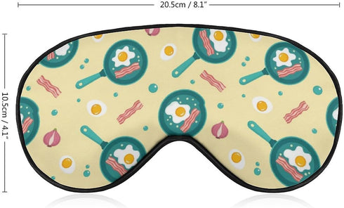 Sleep Mask,Fried Eggs Bacon Onions Eye Masks with Adjustable Strap for Sleeping,Block Light Eye Sleep Shade Cover
