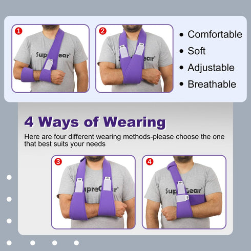 Immobilizer, supregear Arm Sling Shoulder Rotator Cuff Support Brace, Lightweight Comfortable Sling for Shoulder
