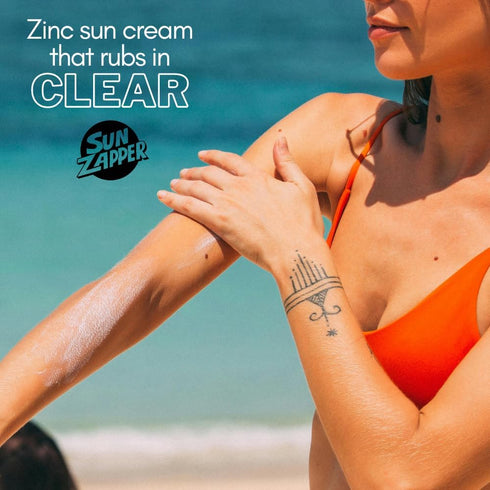 Sun Zapper Clear Zinc Oxide Sun Lotion 2oz - SPF 50+ for Face & Body, 4 Hour Water Resistant
