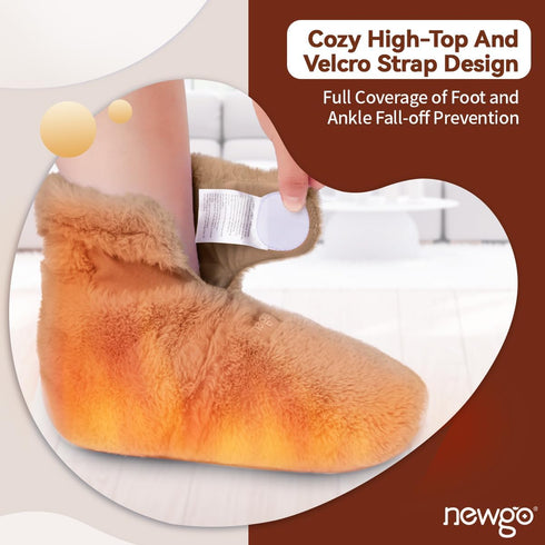 NEWGO Microwaveable Booties Foot Warmers - Heating Pad for Foot Heated Slippers for Cold Feet, Plantar Fasciitis,