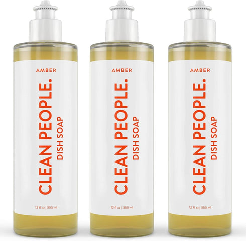 Clean People Liquid Dish Soap, Plant-Based, Biodegradable Formula, Recyclable Packaging (Amber Citrus Clove Scent) 12