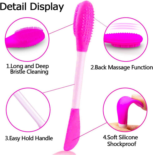 5PCS Silicone Face Scrubber Set, Lip Scrub Brush and Cleansing Brush for Men Women, Exfoliating Face Tool