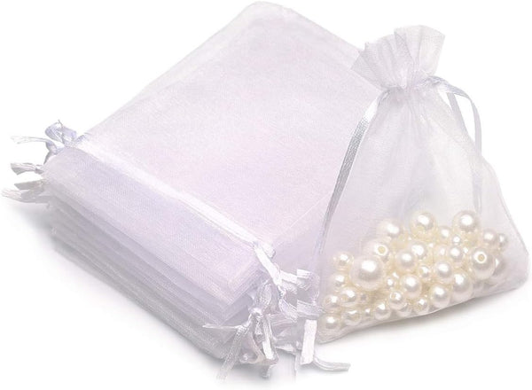 Akstore 50PCS Premium Sheer Organza Gift Bags, 3X4 inch Elegant Jewelry Pouches for Wedding Favors & Decorations