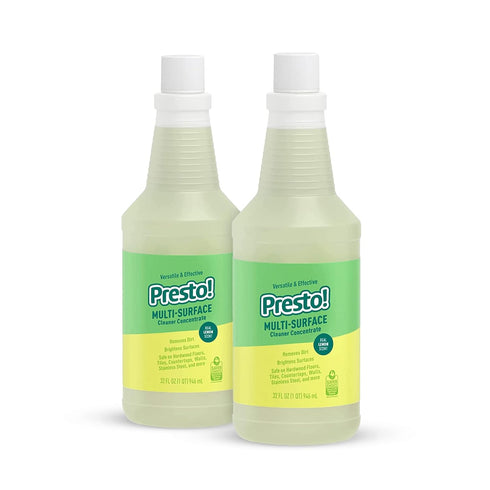 Amazon Brand - Presto! Multi-Surface Cleaner Concentrate, 2X Formula, Lemon Scent, 32 fl oz, Pack of 2