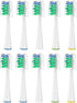 Replacement Brush Heads for Waterpik Sensonic Complete Care Toothbrush, Compact White, 10 Count with Covers