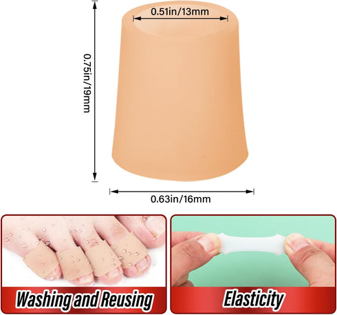 20 Pieces Toe Sleeves, Gel Toe Protectors Toe Tube Pads Breathable Toe Covers Pinky Toe Spacers for Bunion Overlap Toe Hammer Toes Preventing Rubbing Relief Pain (20 Skin color)